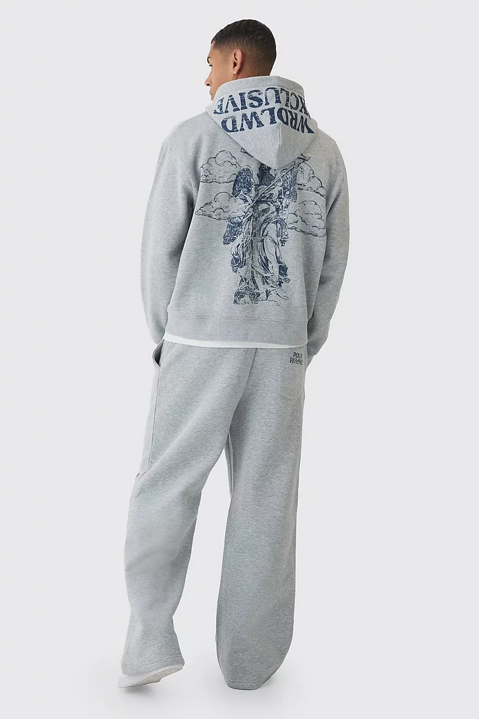 Oversized Boxy Offcl Print Zip Through Hoodie | boohooMAN USA Oversized Boxy Offcl Print Zip Through Hoodie | boohooMAN USA